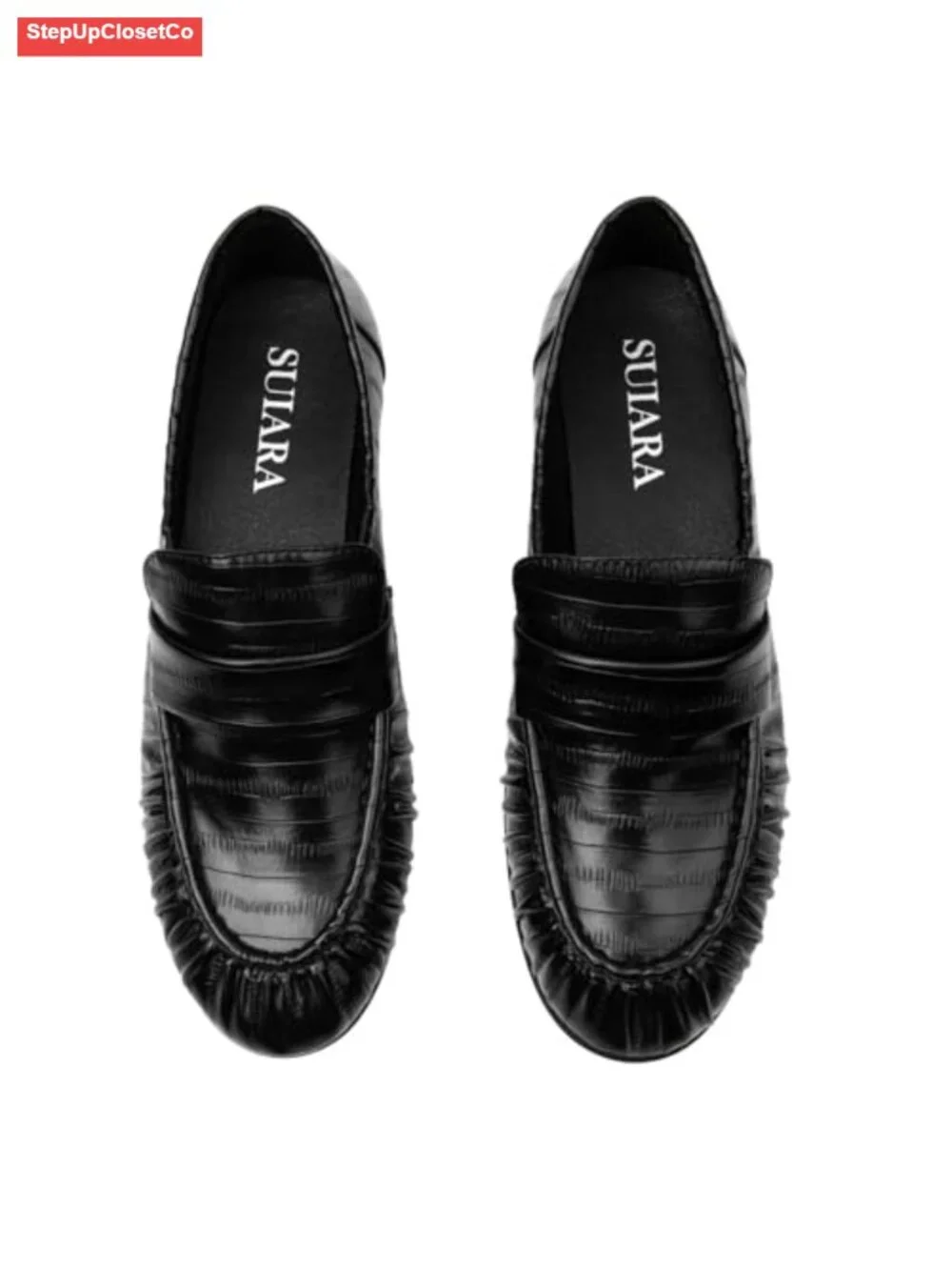 Women's Chunky Heel Penny Loafers Round Toe Slip On Dressy Work Flats